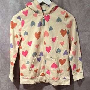 NWT Cat & Jack Multicolor Heart Hoodie size large